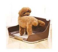 High Walled Training Dog Toilet Pet Potty Non-slip Feet on the Bottom Split Removable Dog Training Tray Easy to Clean Can Be Use with Pee Pads for Small and Medium Sized Dogs(Brown,20.2x15.9x10.2")
