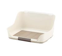 High Walled Training Dog Toilet Pet Potty Non-slip Feet on the Bottom Split Removable Dog Training Tray Easy to Clean Can Be Use with Pee Pads for Small and Medium Sized Dogs(Beige,26.2x21.3x11.4")