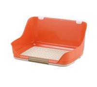 High Walled Training Dog Toilet Pet Potty Non-slip Feet on the Bottom Split Removable Dog Training Tray Easy to Clean Can Be Use with Pee Pads for Small and Medium Sized Dogs(Orange,26.2x21.3x11.4")