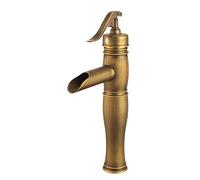 High Waterfall Basin Taps Retro Single Hole High Rise Basin Mixer Tap Hot and Cold Bathroom Faucet Retro Black (Antique) (Antique) LWX