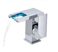 High Waterfall Bathroom Sink Faucet, Single Handle Brass Chrome Faucet with Standard 3/8" Connector