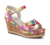 Pavers Women's High Wedge Buckled Sandals | Size: 6 Pavers Multicolor 6