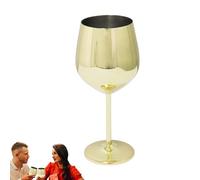 High Wine Glasses, Stainless Steel Wine Cups | High Handle Glass Cups for Wine,Stainless Steel Drinking Wine Cup for Family, Party, Bar and Restaurant
