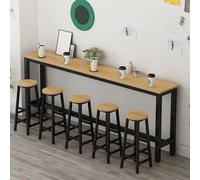 High Wooden Bar Table Rectangular 120cm Long x 30cm Wide Tall Kitchen Counter Wall Bar for Home & Balcony Black Natural Finish Ideal for Tea Shops