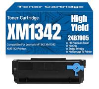 High Yield 24B7005 Toner Cartridges Compatible Replacement M1342 XM1342 XM3142 Toner for Lexmark M1342 XM1342 XM3142 Printers No Chip High Capacity Work 18000 Pages,24B7005-1PC