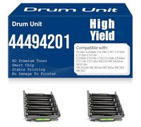 High Yield 44494201 Imaging Drum Unit for OKI C310dn C330dn C331dn C510dn C530dn C511dn C531dn MC351dn MC361dn MC352dn MC561 MC562dnw MC562dn Printers 20000 Pages,2PC-Black