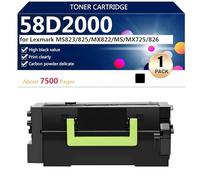 High Yield 58D2000 Toner Cartridge Replacement for Lexmark MS823 MS825 MX822 MS822 MX725 MX826 Printers, Clear and Durable,Black-1 pack