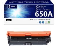 High Yield 650A Toner Cartridge Replacement CE270A CE271A CE272A CE273A for HP CP5520n CP5520dn CP5520xh CP5525n CP5525dn CP5525x Printers, Clear and Durable,Black-1 pack