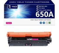 High Yield 650A Toner Cartridge Replacement CE270A CE271A CE272A CE273A for HP CP5520n CP5520dn CP5520xh CP5525n CP5525dn CP5525x Printers, Clear and Durable,Magenta-1 pack