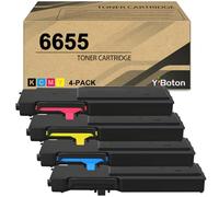 High Yield 6655 Toner Cartridge Replacement for Xerox 106R02744 106R02745 106R02746 106R02747 Toner Cartridge Compatible for Xerox WorkCentre 6655 6655i Printer (4-Pack B/C/M/Y)