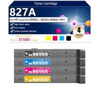 High Yield 827A Toner Cartridge Replacement CF300A CF301A CF303A CF302A for HP LaserJetM880z /M880Z/M880Z NFC Printers, Clear and Durable