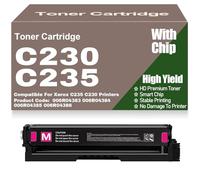 High Yield C230 C235 Toner Cartridges With Chip 006R04383 006R04384 006R04385 006R04386 Black Yellow Cyan Magenta for Xerox C235 C230 Printers,C230-Magenta
