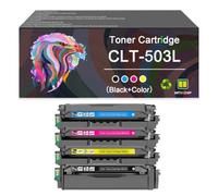 High Yield CLT-K503L CLT-C503L CLT-M503L CLT-Y503L Toner Cartridge (1 Set) | Compatible for Samsung SL-C3010ND SL-C3060FR SL-C3060ND Printers,Clearly Print,with Chips