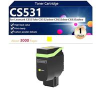 High Yield CS531 Toner Cartridge Replacement for Lexmark CS531dw CX532adwe CS632dwe CX635adwe Printers, Clear and Durable,Yellow-1 pack