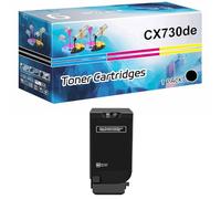 High Yield CX730de Toner Cartridges 71C2HK0 71C2HC0 71C2HM0 71C2HY0 Compatible For Lexmark CS730de CS735de CX730de CX735adse CX737adzse Printers, 10500-22000 Pages,Black-1 Set