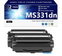 High Yield MS331dn Toner Cartridge Replacement for Lexmark MS331dn MS431dn MS431dw MX331adn MX431adn MX431adw Printers, Clear and Durable,Black-2 pack