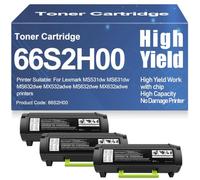 High Yield MS531dw MS631dw Toner Cartridges Compatible 66S2H00 Toner for Lexmark MS531dw MS631dw MS632dwe MX532adwe MX632adwe Printers with chip,66S2H00-3PC