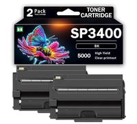 High Yield SP3400 Black Toner Cartridge Ink Cartridge With Chip, Compatible Replacement for Ricoh - Aficio SP3400 SP3400N SP3400SF SP3410DN SP3410SF SP3500N Printers for Bank School,Black-1Pack