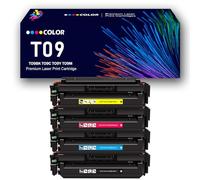 High Yield T09 Toner Cartridge Replacement for Canon TO9BK TO9C TO9Y TO9M To Use with imageCLASS X C1127iF MF1127C LBP1127C i-SENSYS X C1127i C1127iF C1127P Printer, Can Add Ink,4Color-1Pack