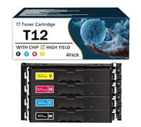 High Yield T12 Toner Cartridge Ink Cartridge With Chip, Compatible Replacement for Canon Color ImageCLASS X LBP1333C MF1333C I-SENSYS X C1333i C1333iF C1333P Printers,4Color-1Pack