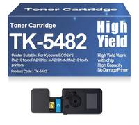 High Yield TK-5482 Toner Cartridges Compatible TK5482 Black Cyan Yellow Magenta Toner with chip for Kyocera ECOSYS PA2101cwx PA2101cx MA2101cfx MA2101cwfx Printers,Cyan-TK 5482