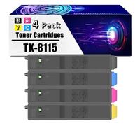 High Yield TK-8115 Toner Cartridge With Chip TK-8115K TK-8115C TK-8115M TK-8115Y Toner Compatible For Kyocera ECOSYS M8130cidn M8124cidn Printers,4 Colors-1 Set