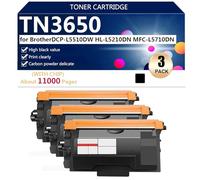 High Yield TN3650 Toner Cartridge Replacement for Brother DCP-L5510DW HL-L5210DN MFC-L5710DN Printers, Clear and Durable,Black-3 pack