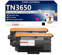 High Yield TN3650 Toner Cartridge Replacement for Brother DCP-L5510DW HL-L5210DN MFC-L5710DN Printers, Clear and Durable,Black-2 pack