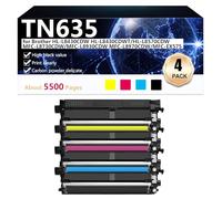 High Yield TN635 Toner Cartridge Replacement for Brother HL-L8430CDW HL-L8430CDWT HL-L8570CDW MFC-L8730CDW MFC-L8930CDW MFC-L8970CDW MFC-EX575 Printers, Clear and Durable,BCMY-1 pack