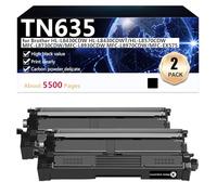 High Yield TN635 Toner Cartridge Replacement for Brother HL-L8430CDW HL-L8430CDWT HL-L8570CDW MFC-L8730CDW MFC-L8930CDW MFC-L8970CDW MFC-EX575 Printers, Clear and Durable,Black-2 pack