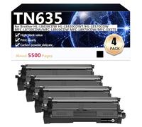 High Yield TN635 Toner Cartridge Replacement for Brother HL-L8430CDW HL-L8430CDWT HL-L8570CDW MFC-L8730CDW MFC-L8930CDW MFC-L8970CDW MFC-EX575 Printers, Clear and Durable,Black-4 pack