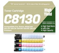 High Yield Toner Cartridges Compatible for Xerox AltaLInk C8130 C8135 C8145 C8155 C8170 Printers High Capacity 006R01746 006R01747 006R01748 006R01749 Toner,C8130-4Pack