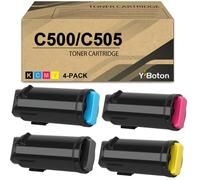High Yield Versalink C500 C505 Toner Cartridges Replacement for Xerox 106R03862 106R03863 106R03864 106R03865 Compatible with Xerox C500DN C500N C505DN C505N C505S Printer 4-Pack (BK/C/M/Y)