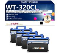 High Yield WT-320CL Waste Toner Box Replacement for Brother HL-L8250CDN L8350CDW L8350CDWT L9200CDWT MFC-L8600CDW Printers, Clear and Durable,Black-4 pack