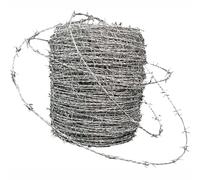 High Zinc Coated Barbed Wire Fence - Durable 4-Point Spike Design for Agricultural Security Animal Control & Intruder Prevention Ideal for Farm & Ranch Use