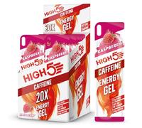HIGH5 Caffeine Gels Running - Glucose Shots for Instant Energy and Running Fuel - Natural Fruit Juice Energy Shots - Sports Gel for Running, Cycling, Ultra Marathon, Ironman (Raspberry, 20 x 40g)