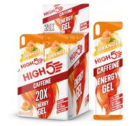 HIGH5 Caffeine Gels Running - Glucose Shots for Instant Energy and Running Fuel - Natural Fruit Juice Energy Shots - Sports Gel for Running, Cycling, Ultra Marathon, Ironman (Orange, 20 x 40g)