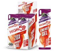 HIGH5 Energy Gels - Quick Release Sports Gels to Power Muscles for Top Performance - Natural Fruit Juice & No Caffeine - On The Go Energy Boost for Running, Cycling, Endurance (Blackcurrant, 20 x 40g)