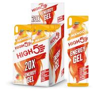 HIGH5 Energy Gels Cycling - Sports Nutrition for Quick Muscle Energy - Natural Fruit Juice & Caffeine-Free - Instant Fuel Gel for Cycling, Running Snacks, Mountain Fuel Gels (Mango, 20 x 40g)