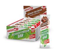 HIGH5 Recovery Protein Bars - Post-Workout Carbohydrate & High Protein Bars with 1:1 Macro Ratio - Chocolate Protein Bars for Muscle Recovery & Repair (Double Chocolate, 12 x 50g Recovery Bars)