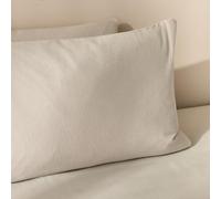 Highams 100% Brushed Cotton Pillowcases 2 Pack, Ultra Soft Standard Size Pillowcases with Envelope Closure Wrinkle & Fade Resistant Pillow Covers, Natural - 50 x 75cm