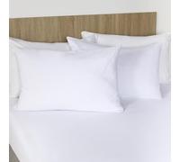 Highams 100% Brushed Cotton Pillowcases 2 Pack White, Super Soft Standard Pillowcases Hypoallergenic Fade Resistant Pillow Covers with Envelope Closure, 50 x 75cm