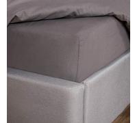 Highams Fitted sheet, Polycotton: 50 percentage Polyester 50 percentage Cotton, Charcoal Grey, King