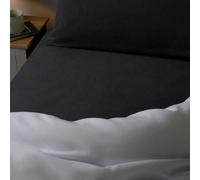 Highams Fitted Sheet Single Bed Charcoal Grey, Easy Care Soft 100% Brushed Cotton Fabric Deep Pocket Shrinkage and Fade Resistant Plain Bottom Sheet, 90 x 190cm