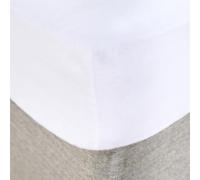 Highams Fitted Sheet Single Bed White, Easy Care Soft 100% Brushed Cotton Fabric Deep Pocket Shrinkage and Fade Resistant Plain Bedding Bottom Sheet, 90 x 190cm