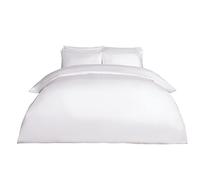Highams 220 Thread Count Hotel Luxury Premium Quality Cotton Soft Duvet Cover - White / 400 / Superking