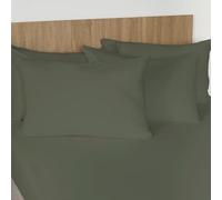 Highams Pillowcases 2 Pack, Ultra Soft 100% Brushed Cotton Pillowcases with Envelope Closure Wrinkle & Fade Resistant Standard Size Pillow Covers, Woodland Green - 50 x 75cm