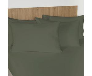 Highams Pillowcases 2 Pack, Ultra Soft 100% Brushed Cotton Pillowcases with Envelope Closure Wrinkle & Fade Resistant Standard Size Pillow Covers, Woodland Green - 50 x 75cm