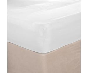 Highams Single Fitted Sheet White, Easy Care Soft 100% Cotton 200 Thread Count Hotel Quality Deep Pocket 30cm Breathable Fade Resistant Bed Linen Cotton Sheets Single, 90 x 190cm
