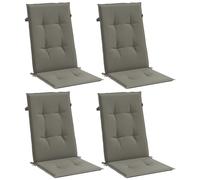 Highback Chair Cushions Seat Cushion 4 pcs Melange Dark Grey Fabric vidaXL